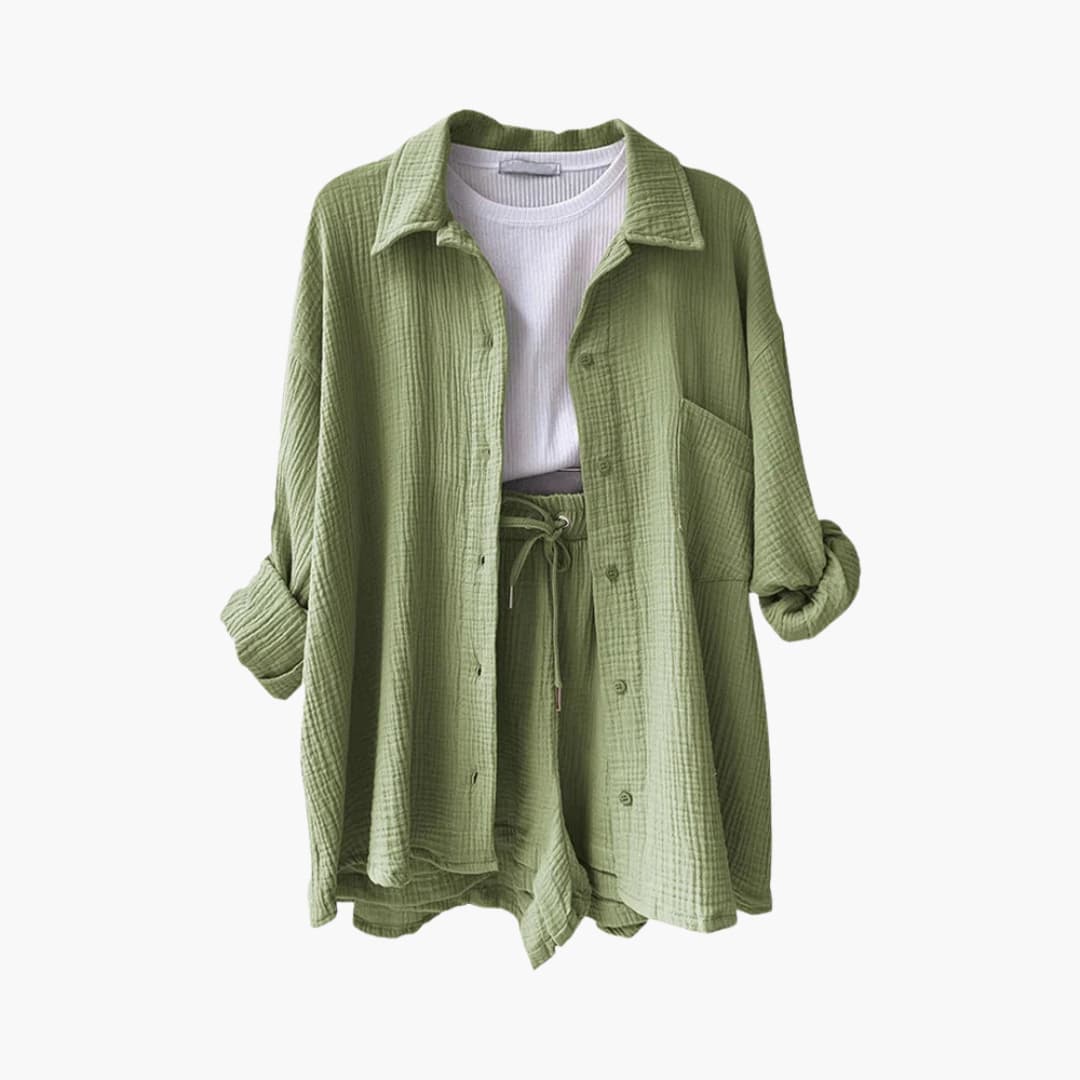 2-Piece Set for Women - Relaxed Fit Shirt and Shorts - Made by Jessica