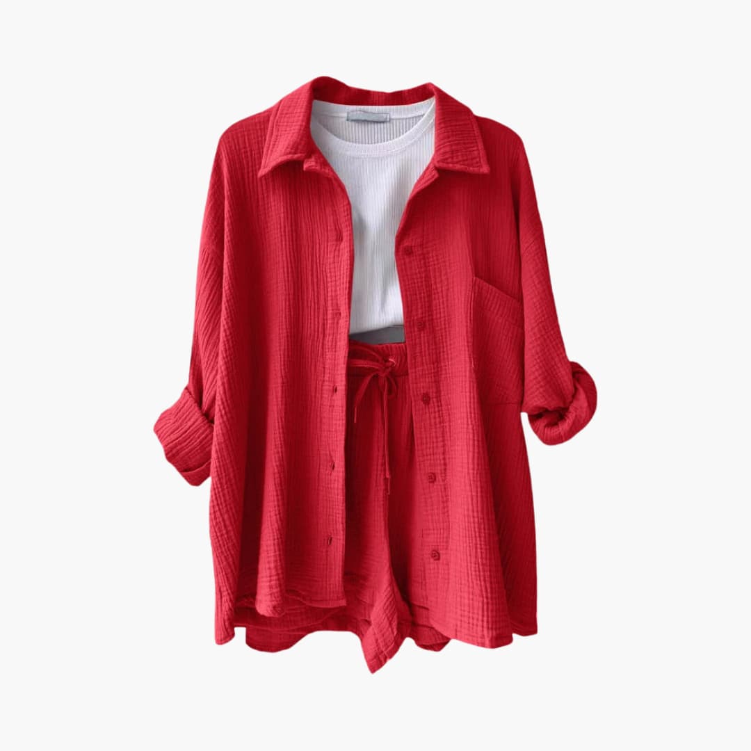 2-Piece Set for Women - Relaxed Fit Shirt and Shorts - Made by Jessica