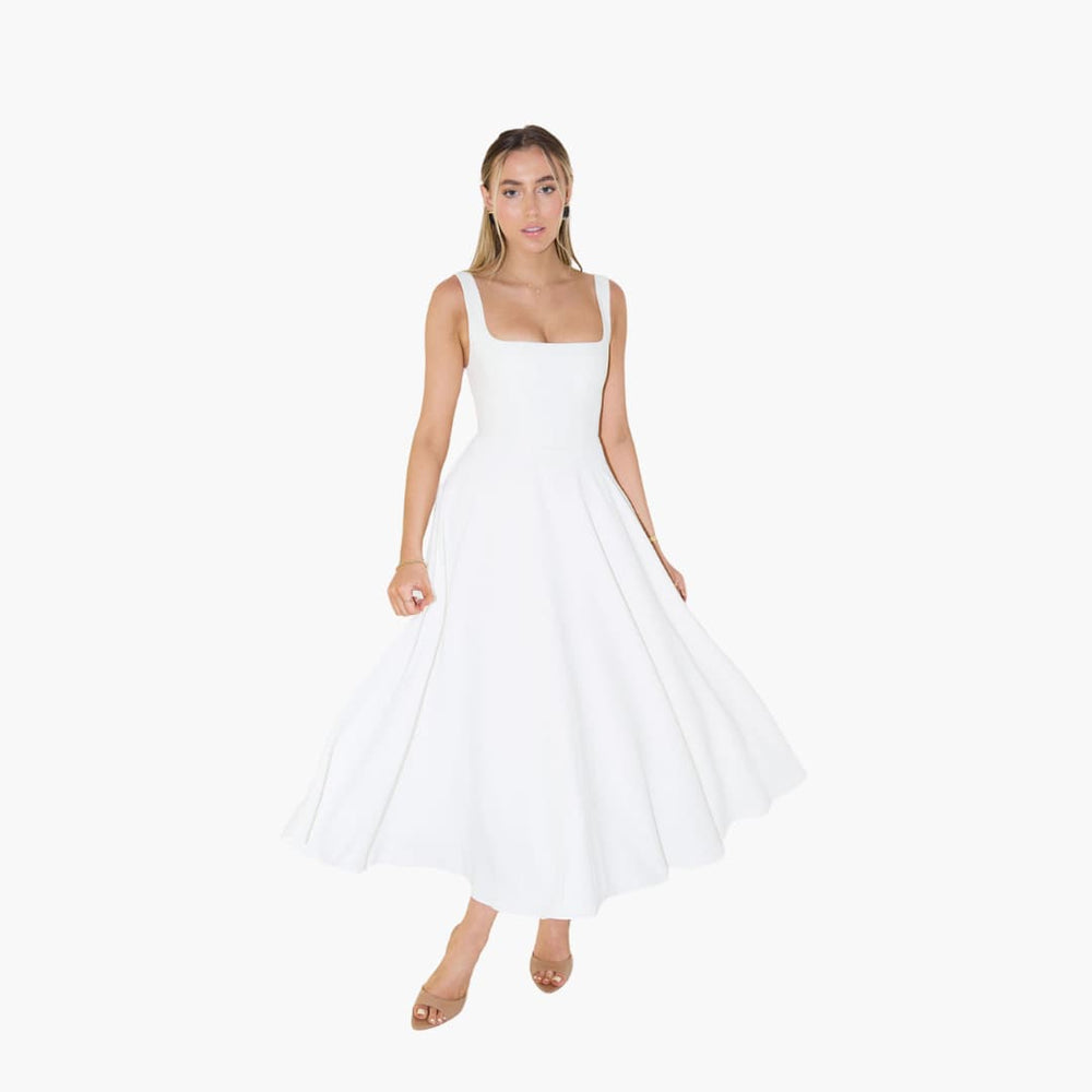 Women’s sleeveless floral summer dress with V-neck and ruffles