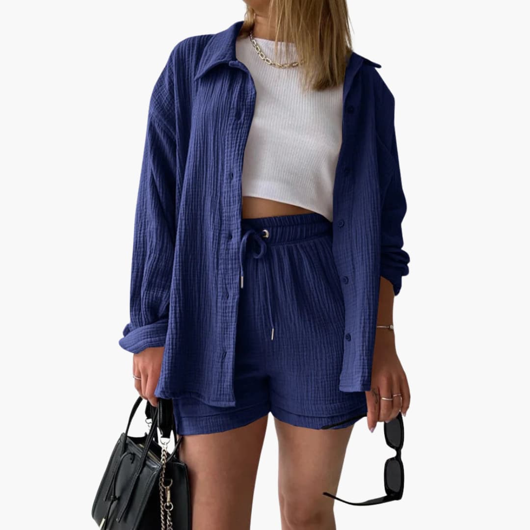 2-Piece Set for Women - Relaxed Fit Shirt and Shorts - Made by Jessica