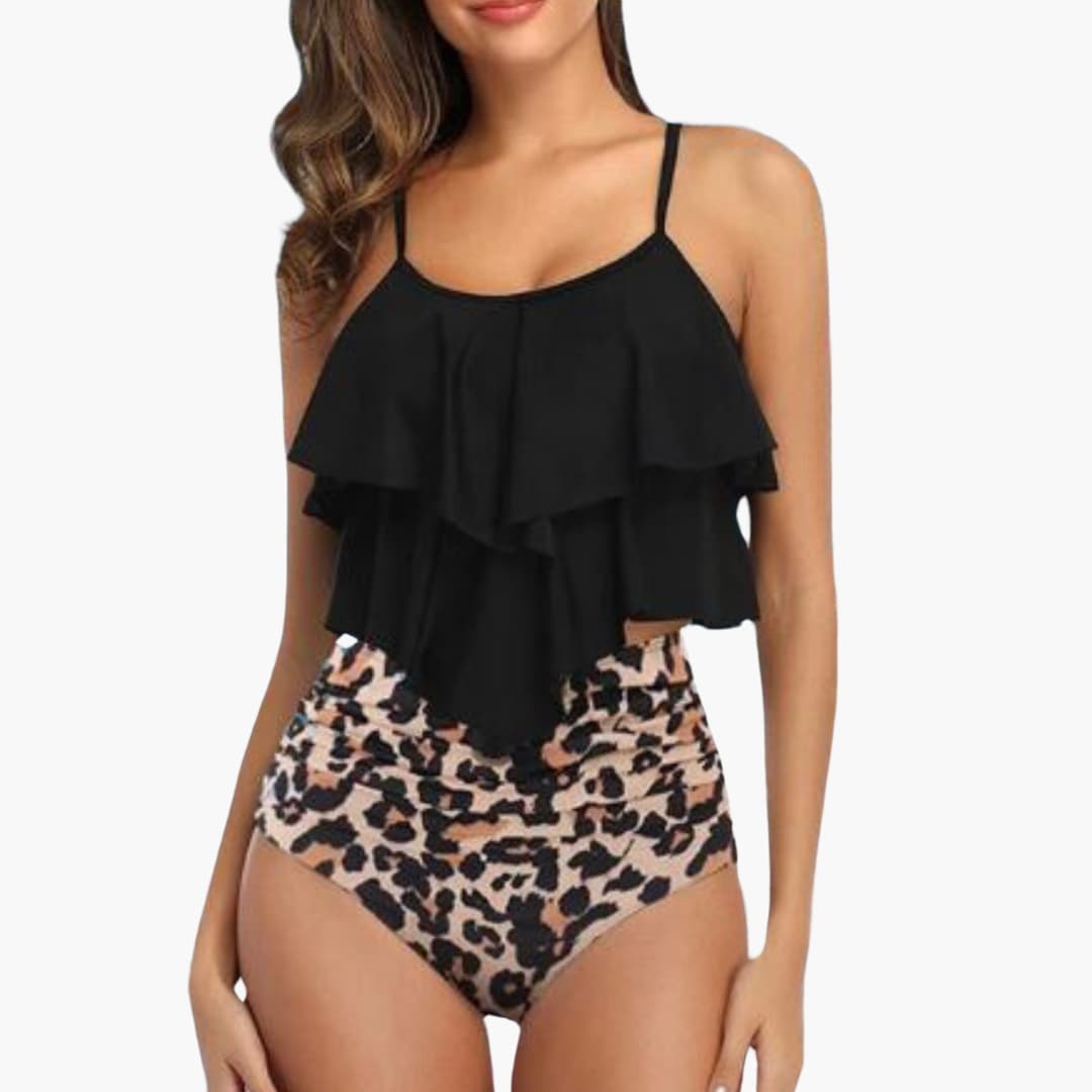 High-waisted tankini set - for women with tummy control