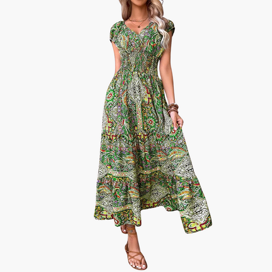 Boho Summer Dress - Women's Flowy Fit for Elegant Comfort