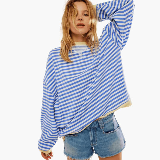 Loose Striped Knit Sweater for Women - Soft & Cozy Fit