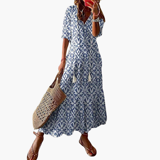 Boho Maxi Dress - Women's Flowy Fit for Summer Comfort