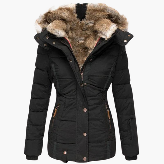 Hooded Parka Coat - Women's Warm Fur-Lined Winter Jacket