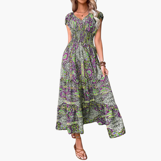 Boho Summer Dress - Women's Flowy Fit for Elegant Comfort