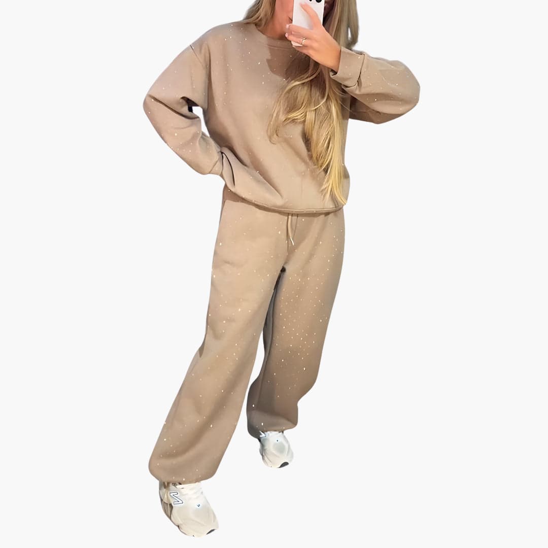 Diamond Print Lounge Set – Ultra-Soft & Stylish for Women