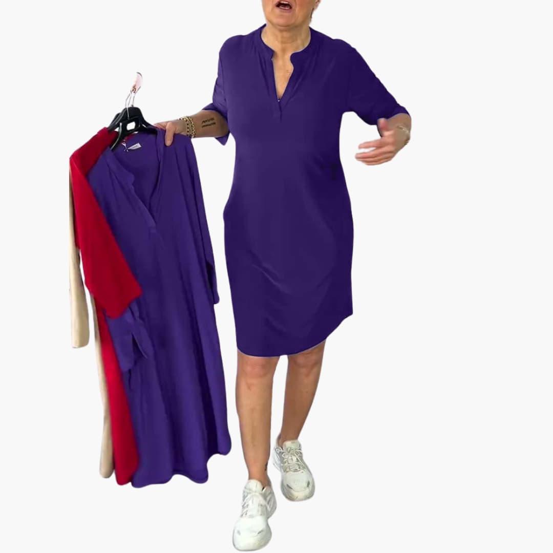 Zip-Front Mini Dress for Women - Chic Casual Everyday Look