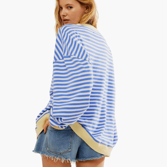 Loose Striped Knit Sweater for Women - Soft & Cozy Fit