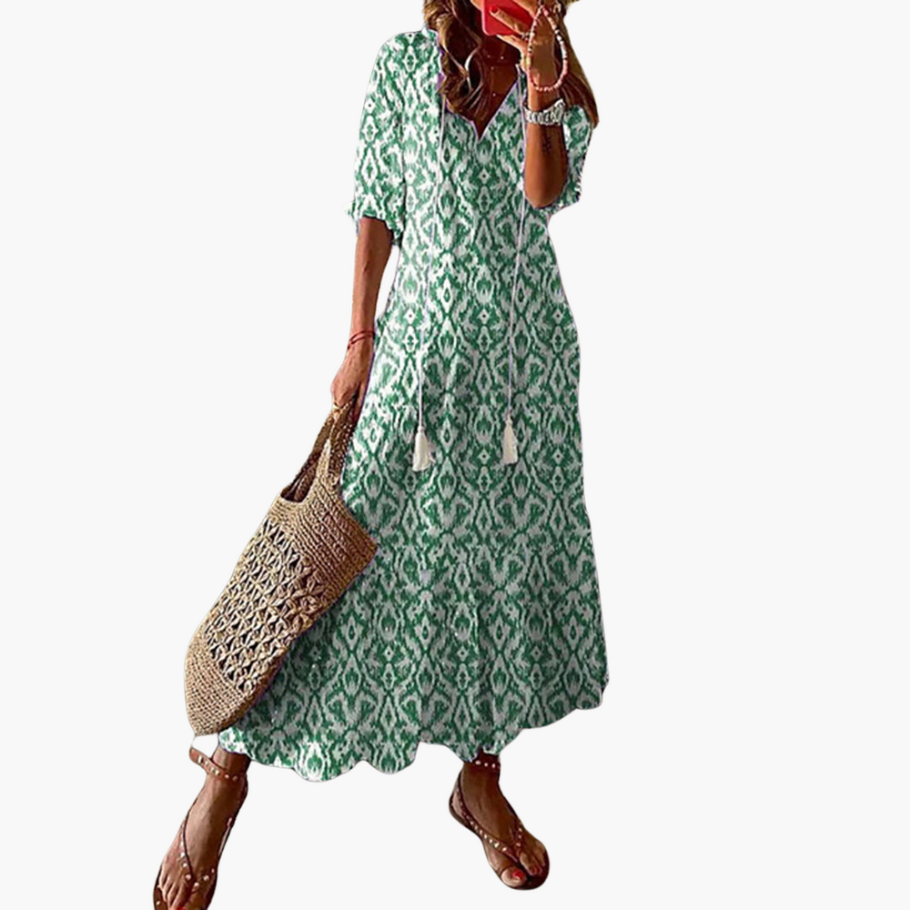 Boho Maxi Dress - Women's Flowy Fit for Summer Comfort