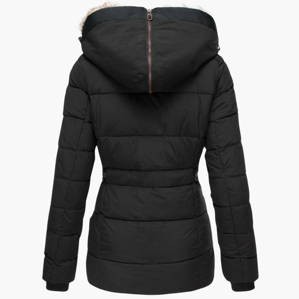 Hooded Parka Coat - Women's Warm Fur-Lined Winter Jacket