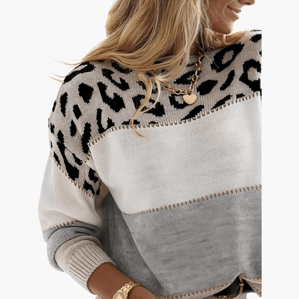 Color Block Knit Sweater for Women - Stylish & Cozy Comfort