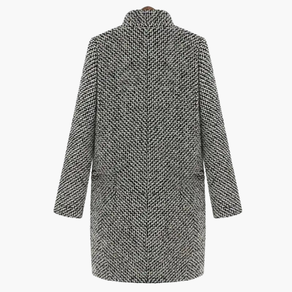Wool Blend Trench Coat for Women - Tailored Longline Design