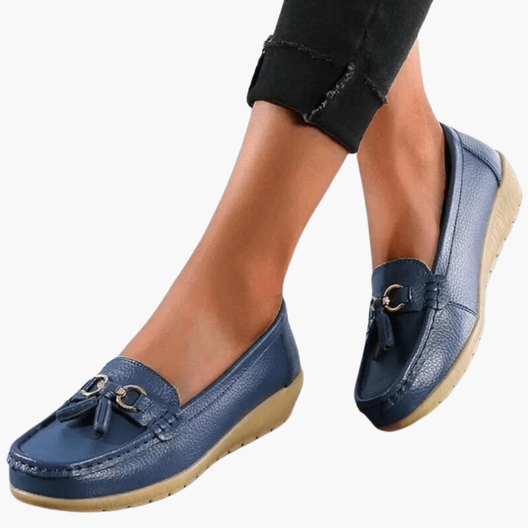 Slip-On Tassel Loafers for Women - Comfy Buckle Moccasins