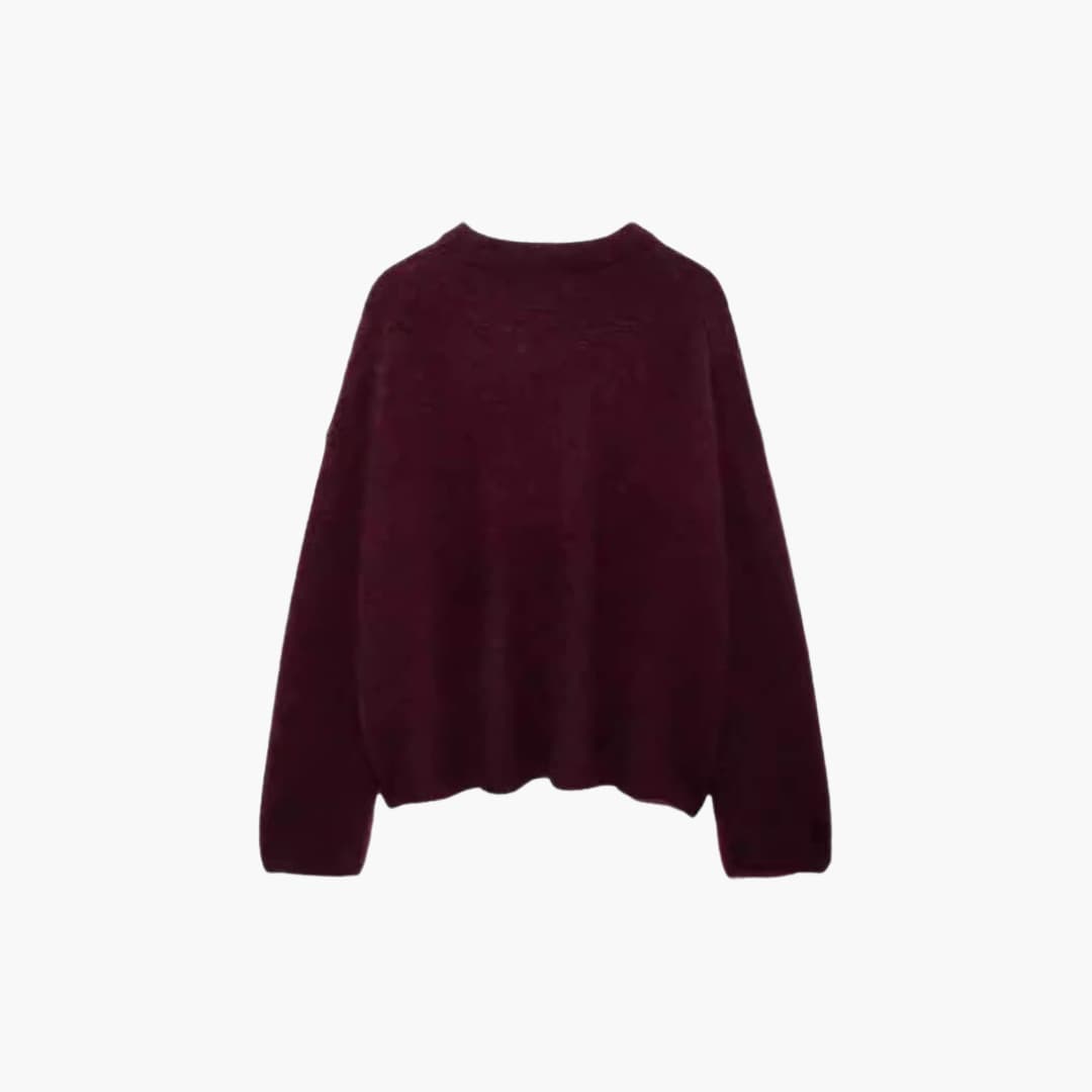 Burgundy Knit Sweater for Women - Cozy & Stylish Comfort - Made by Jessica