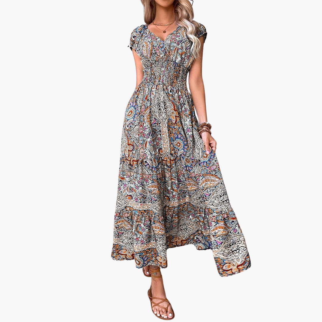 Boho Summer Dress - Women's Flowy Fit for Elegant Comfort