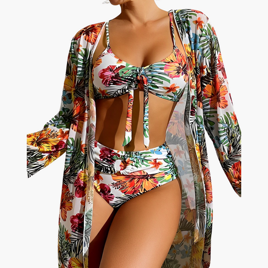 3-Piece Bikini Set - Women's Swimwear with Cover-Up Skirt
