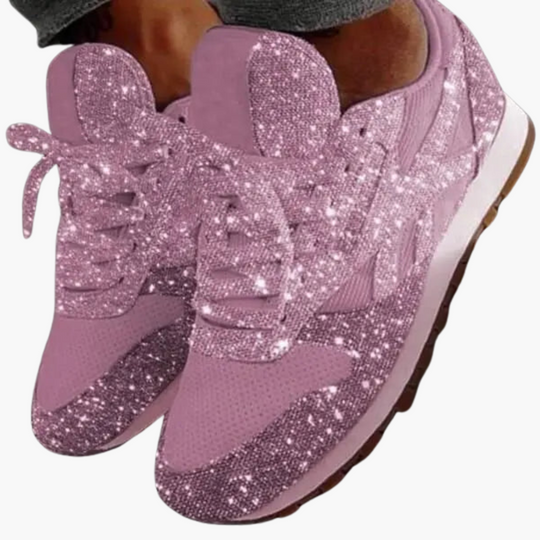 Glitter Sequin Trainers - Women's Sparkly Casual Shoes