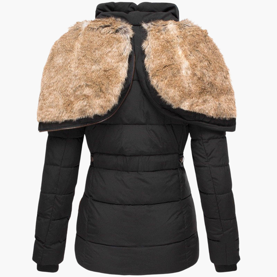 Hooded Parka Coat - Women's Warm Fur-Lined Winter Jacket