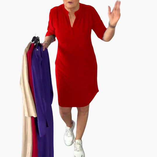 Zip-Front Mini Dress for Women - Chic Casual Everyday Look