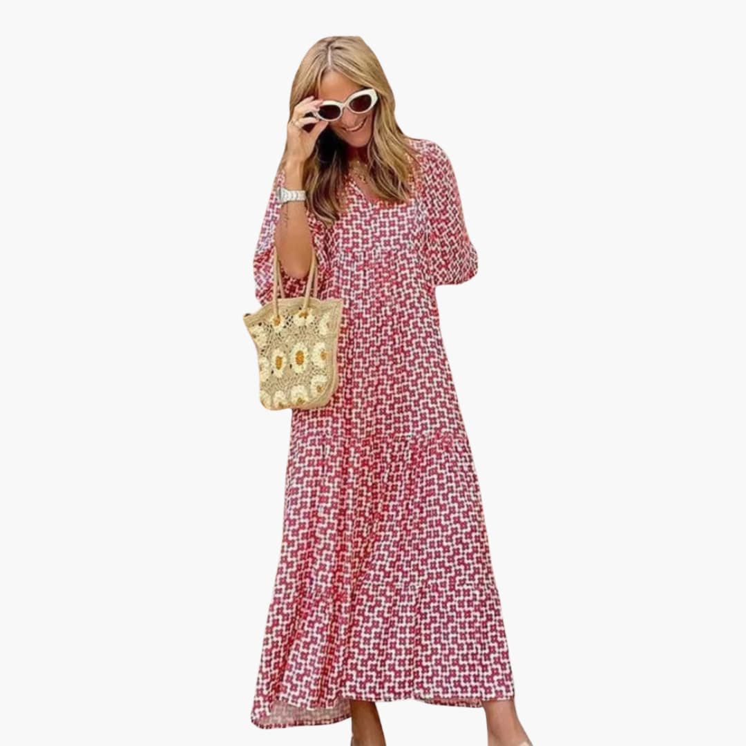 Boho Floral Wrap Maxi Dress - Women's Summer Festival Style