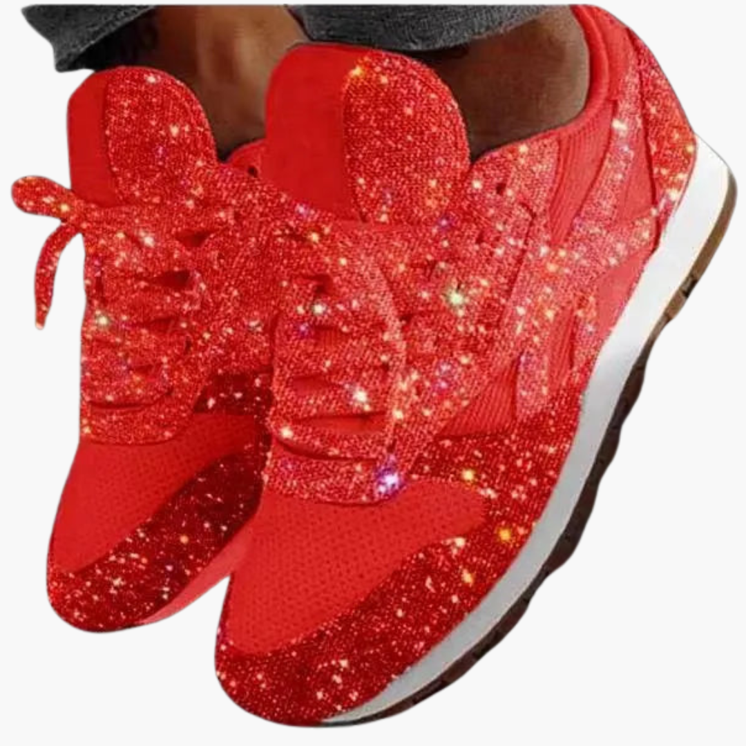 Glitter Sequin Trainers - Women's Sparkly Casual Shoes