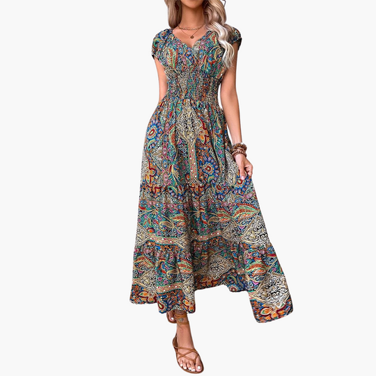 Boho Summer Dress - Women's Flowy Fit for Elegant Comfort