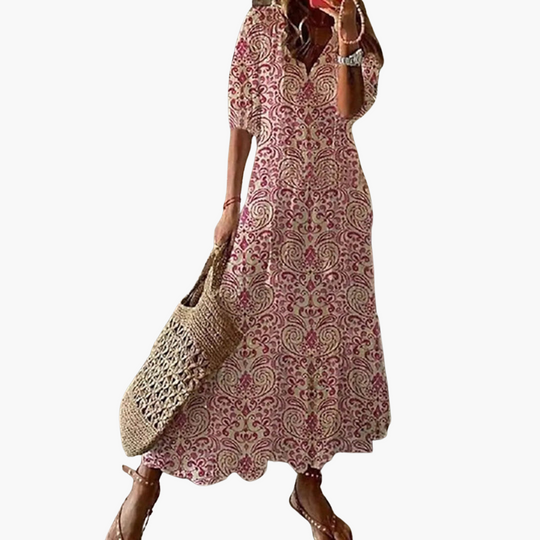Boho Maxi Dress - Women's Flowy Fit for Summer Comfort
