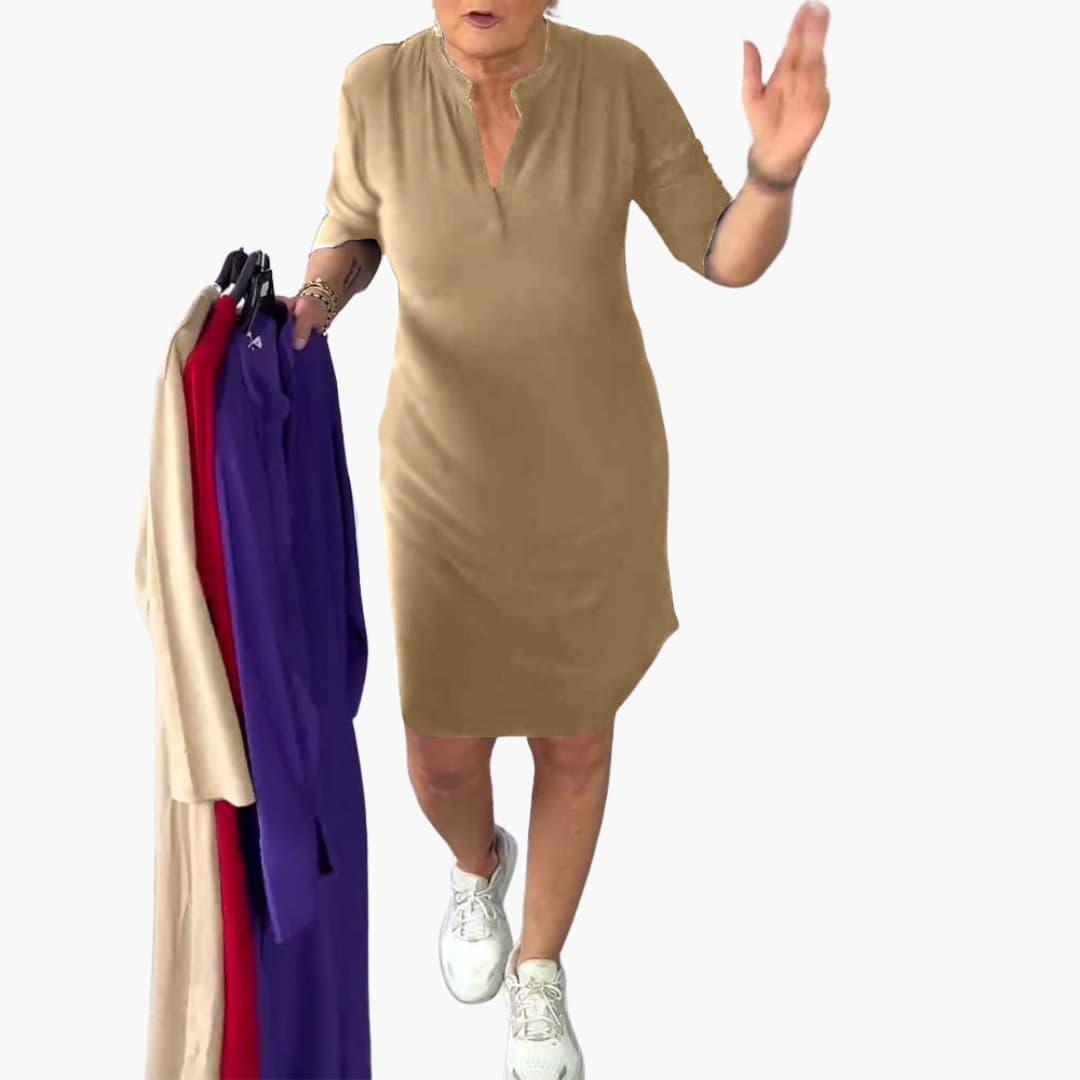 Zip-Front Mini Dress for Women - Chic Casual Everyday Look