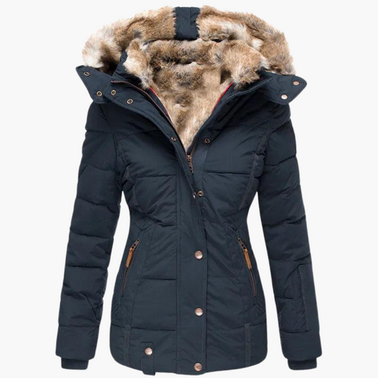 Hooded Parka Coat - Women's Warm Fur-Lined Winter Jacket