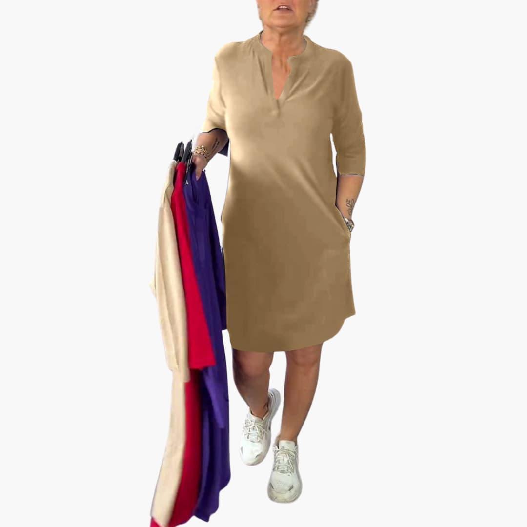 Zip-Front Mini Dress for Women - Chic Casual Everyday Look