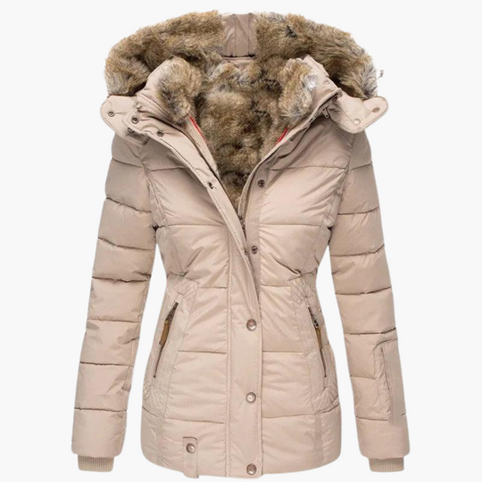 Hooded Parka Coat - Women's Warm Fur-Lined Winter Jacket