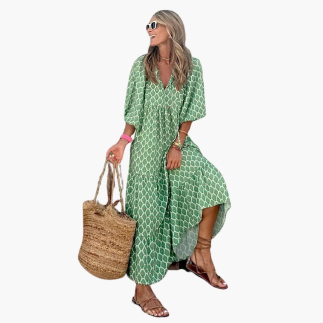 Boho Floral Wrap Maxi Dress - Women's Summer Festival Style