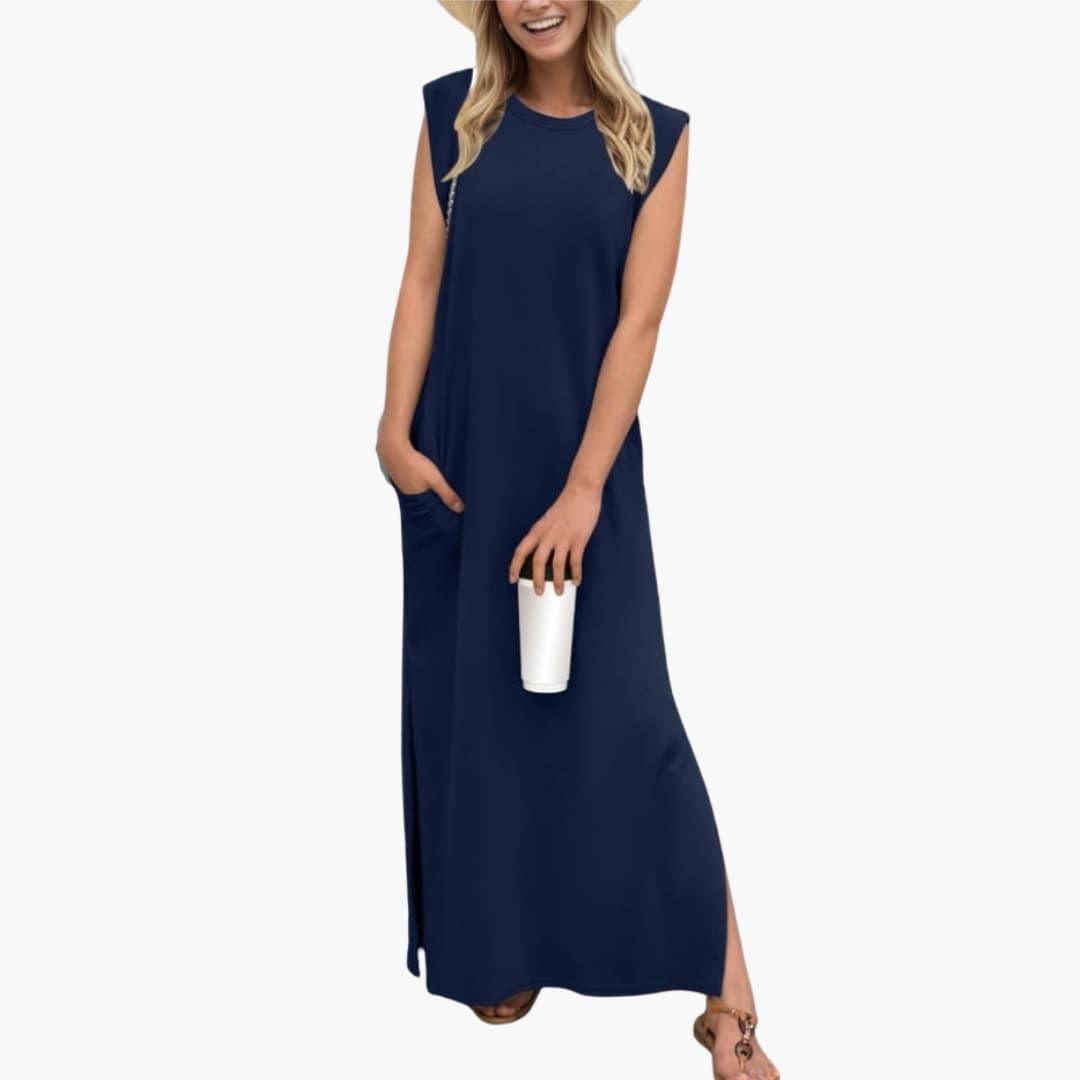 Wrinkle-Free Maxi Dress - Elegant Travel Style for Women