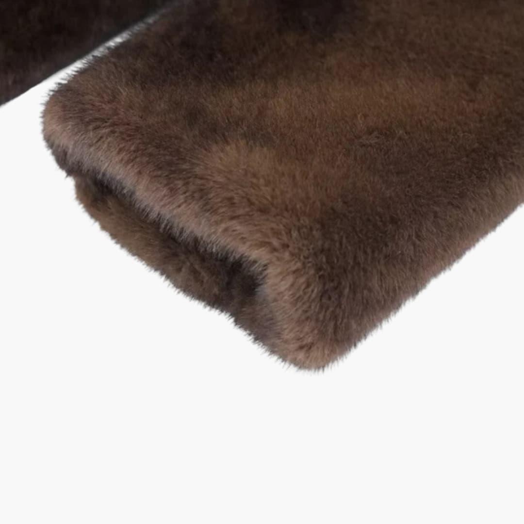 Faux Fur Winter Coat – Women's Elegant Longline Jacket