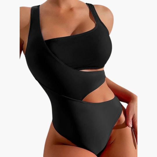 Asymmetric One Piece Swimsuit - Women’s Colour Block Style