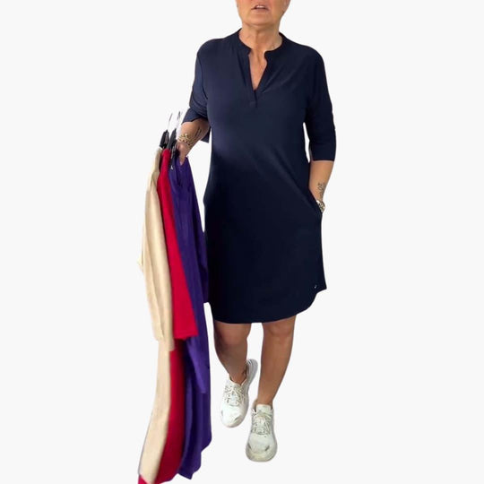 Zip-Front Mini Dress for Women - Chic Casual Everyday Look