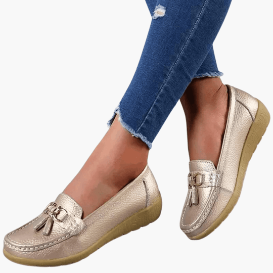 Slip-On Tassel Loafers for Women - Comfy Buckle Moccasins