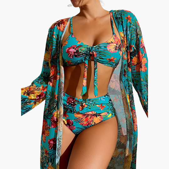 3-Piece Bikini Set - Women's Swimwear with Cover-Up Skirt