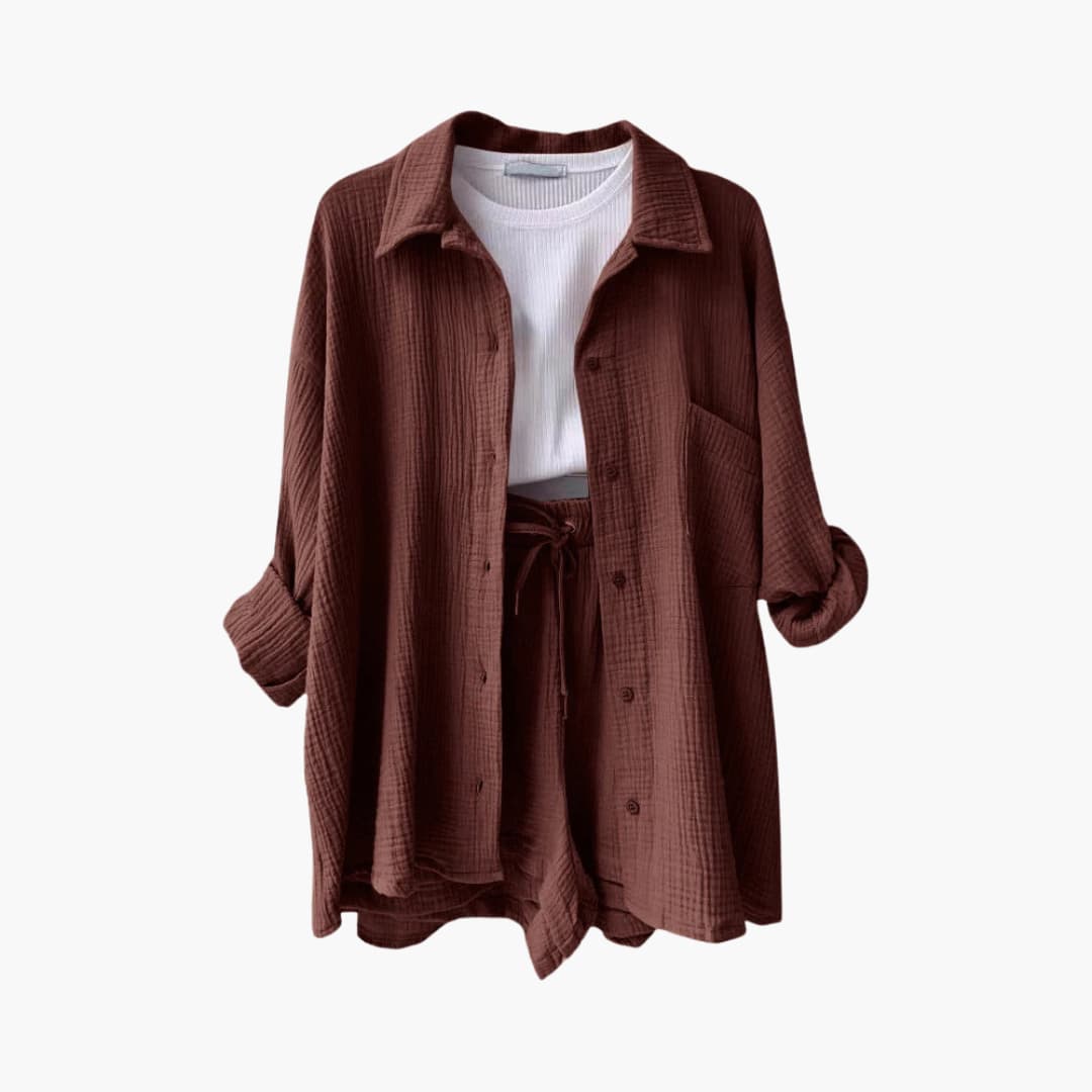 2-Piece Set for Women - Relaxed Fit Shirt and Shorts - Made by Jessica