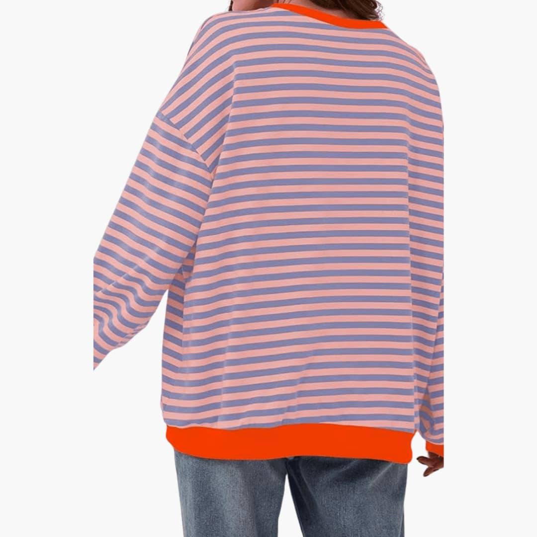 Loose Striped Knit Sweater for Women - Soft & Cozy Fit