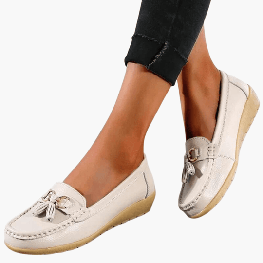 Slip-On Tassel Loafers for Women - Comfy Buckle Moccasins