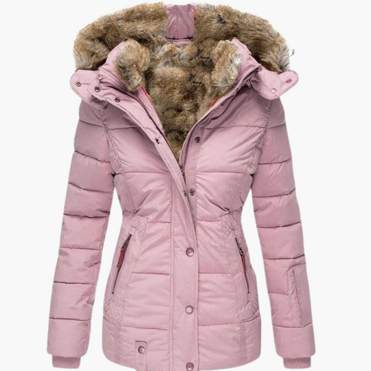 Hooded Parka Coat - Women's Warm Fur-Lined Winter Jacket