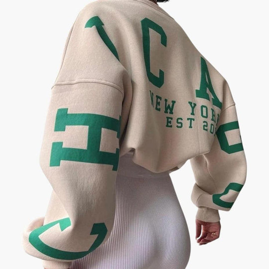 Trendy Graphic Oversized Pullover for Women - Casual Fit