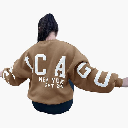 Trendy Graphic Oversized Pullover for Women - Casual Fit