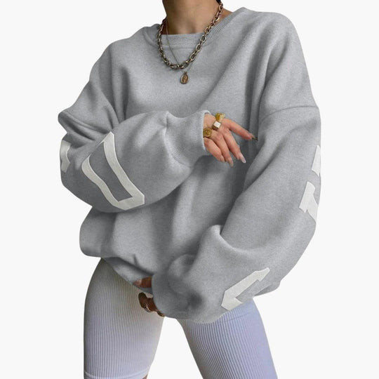Trendy Graphic Oversized Pullover for Women - Casual Fit
