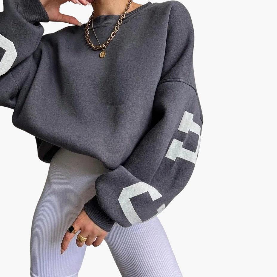 Trendy Graphic Oversized Pullover for Women - Casual Fit